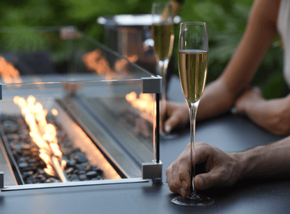 Aluminum 8-Seater Fire Pit Bar Table