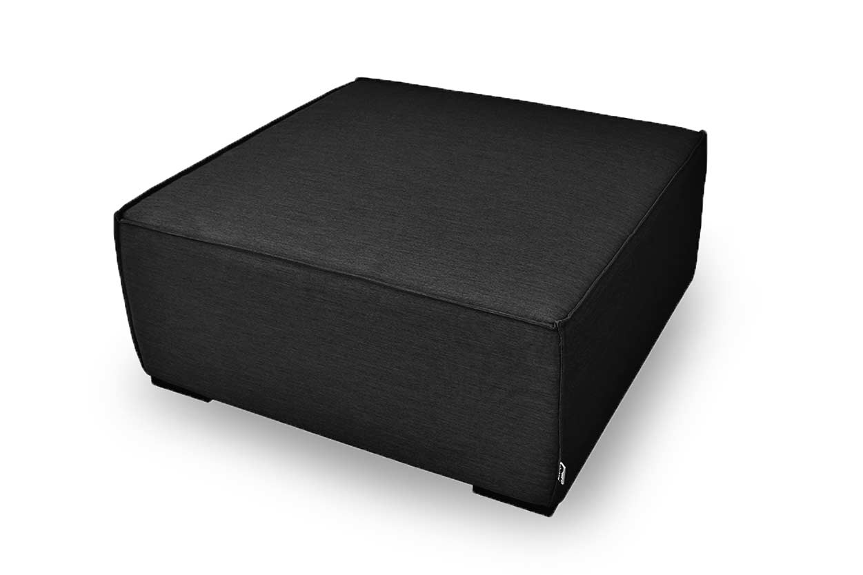 Apollo Fabric Black Footstool