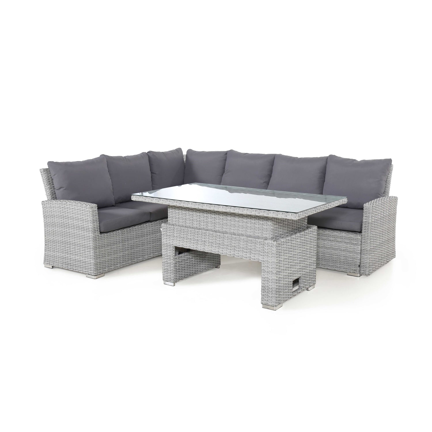 Ascot rattan corner group with height-adjustable table