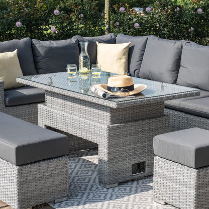 Ascot rattan corner group with height-adjustable table