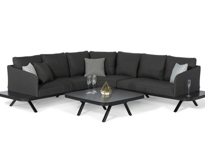 Cove Textilene BlackCorner Set With Coffee Table