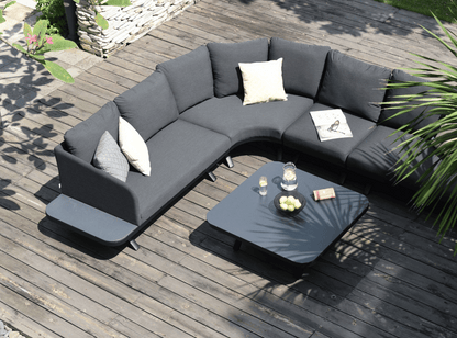 Cove Textilene BlackCorner Set With Coffee Table