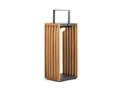 Gate Large White Outdoor Teak Solar Lamps