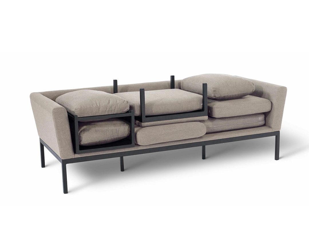 Pulse Fabric Black Corner Set With Coffee Table