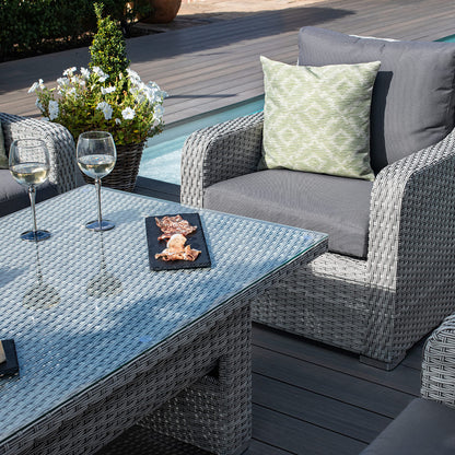 Ascot Rattan 3-Sitzer Sofa Set mit höhenverstellbarem Tisch