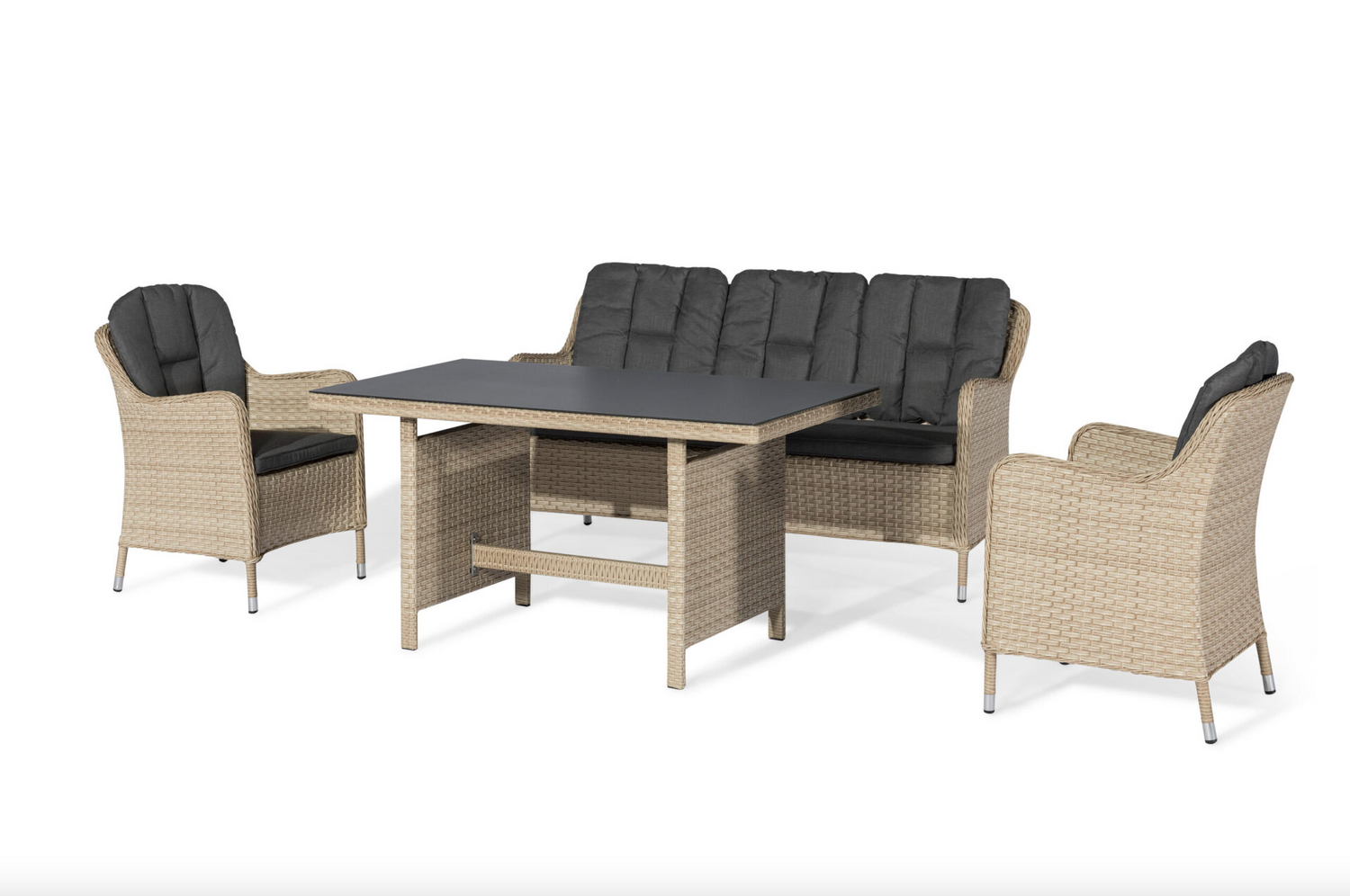 Walkerhill Polyrattan Garten-Garnitur 5-Personen