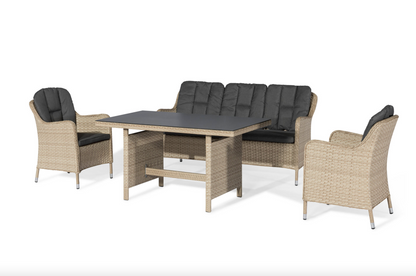 Rattan Garden Sofa 5-seater Set with Table