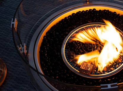 Coffee table with fireplace 