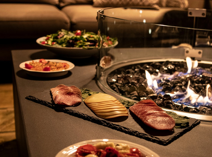 Coffee table with fireplace 