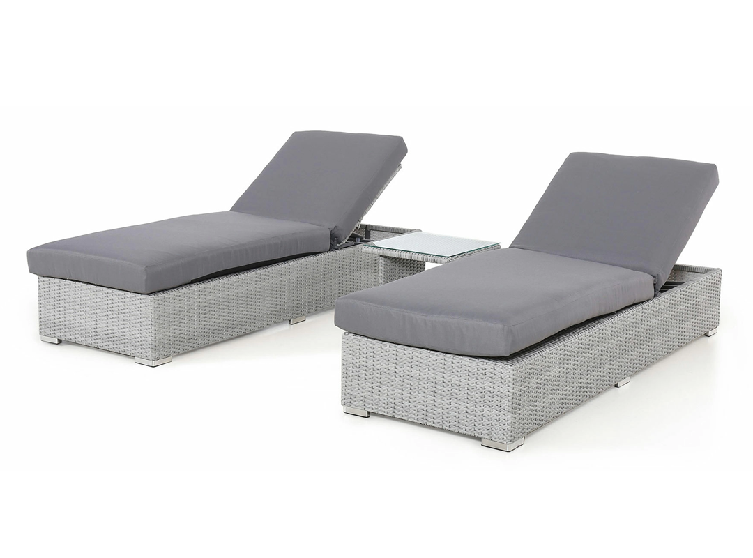 Ascot Rattan Sonnenliegen Set