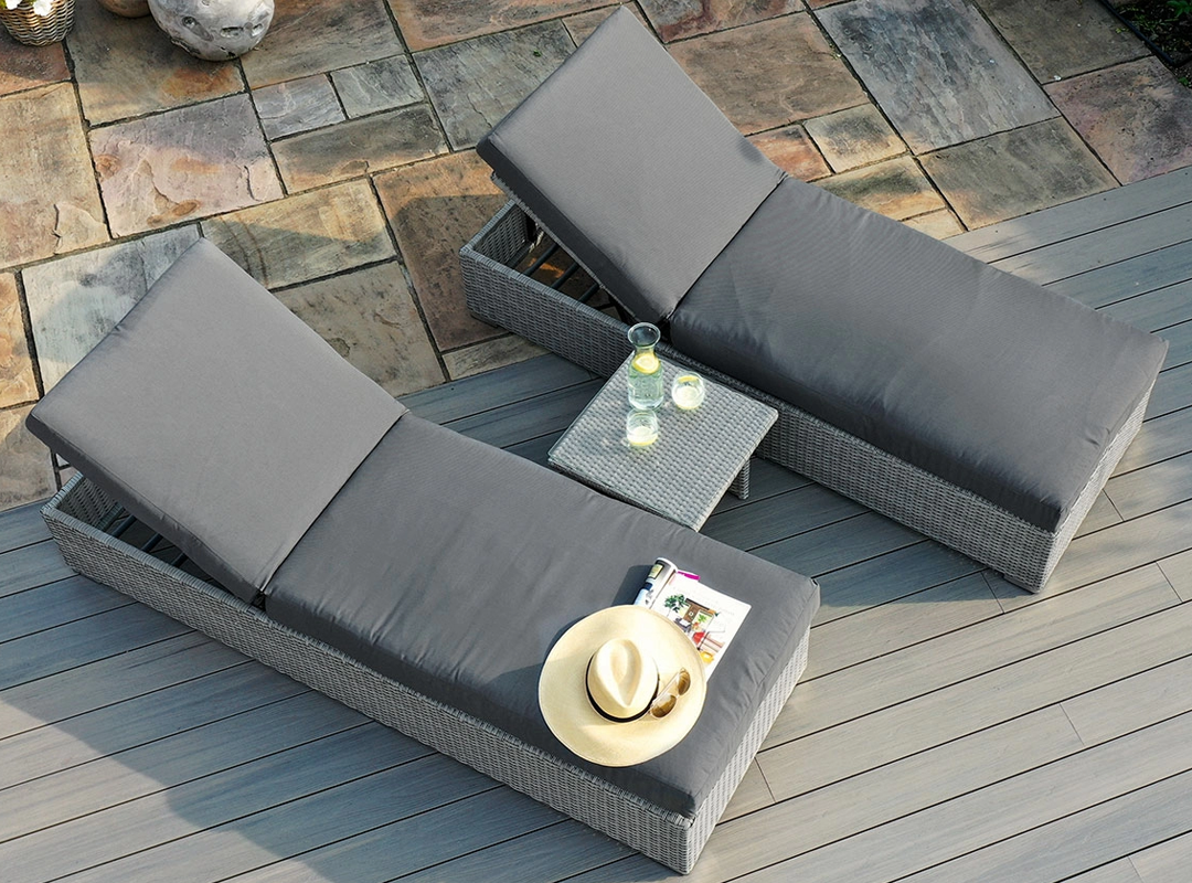 Ascot rattan sun lounger set