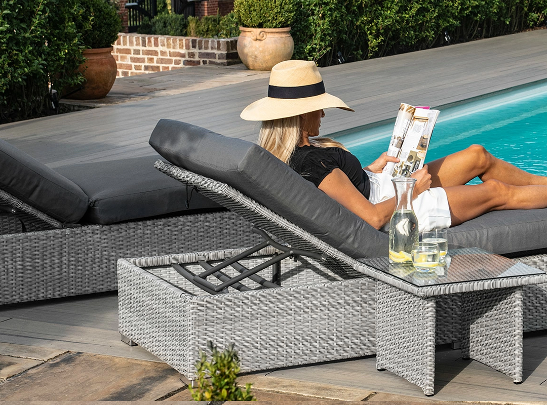 Ascot rattan sun lounger set